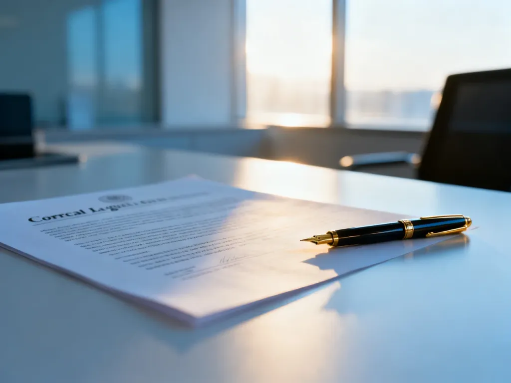 Podpisany dokument umowy o pracę leżący na biurku obok pióra, symbolizujący stabilność zawodową i formalne zatrudnienie.